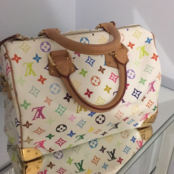 Louis Vuitton multicolor white Speedy 30 bag - Picture 2 of 7